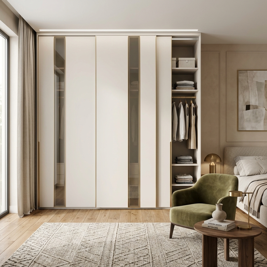 Шкаф-купе до потолка с LED подсветкой